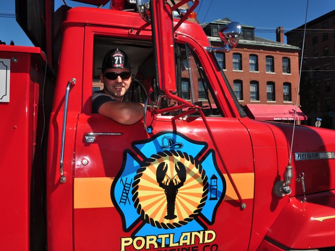 Rider with Fire Engine Sightseeing Tour, Portland Maine
