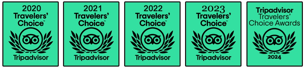 TripAdvisor Travelers' Choice Awards 2020, 2021, 2022, 2023, 2024