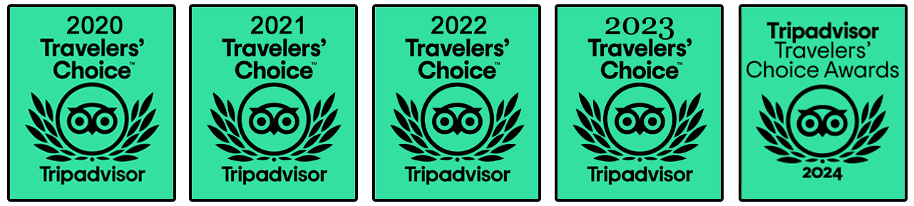 TripAdvisor Travelers' Choice Awards 2020, 2021, 2022, 2023, 2024