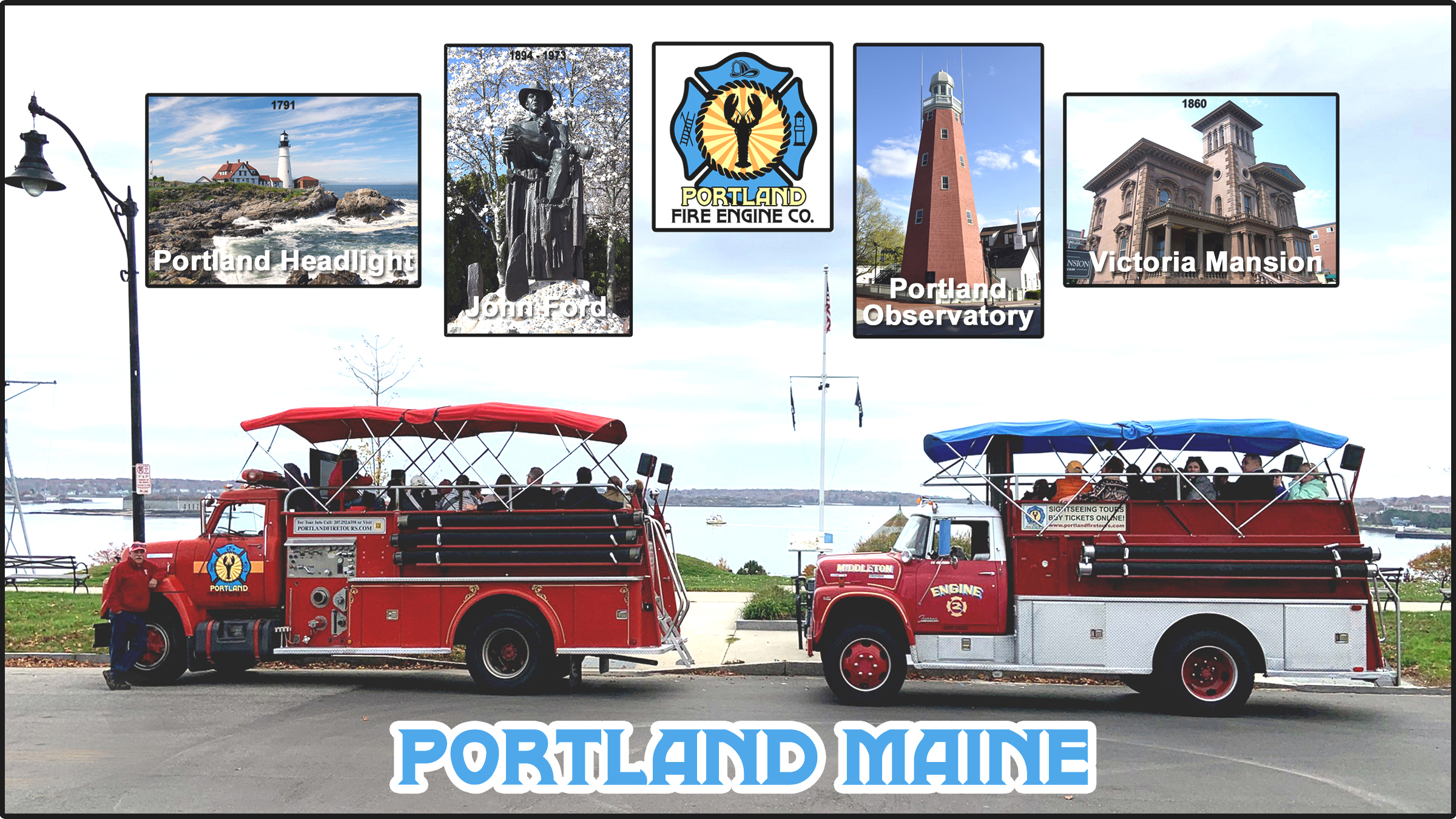 Vintage fire engine sightseeing tour in Portland, Maine Vintage fire engine sightseeing tour in Portland, Maine